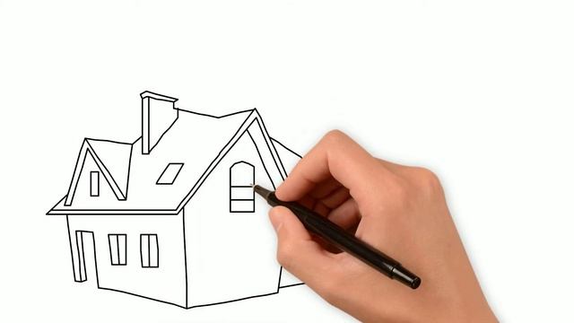 Дом с трубой - картинка для рисованного видео #как нарисовать дом смотреть онлайн