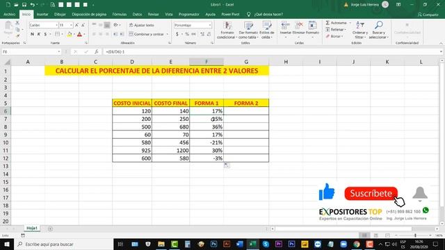 Como Calcular el Porcentaje de Diferencia entre Valores en Excel, Como Calcular Porcentajes en Exce смотреть онлайн