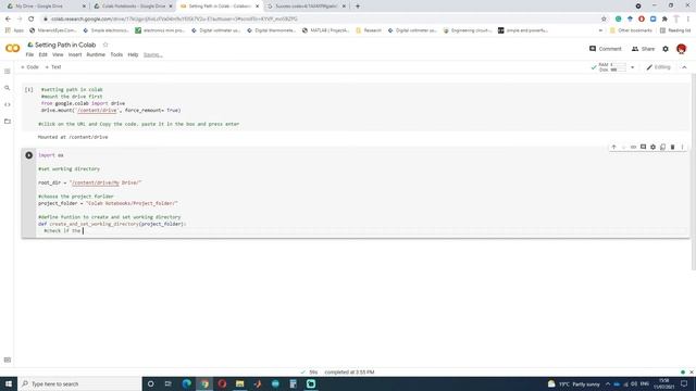 Creating and Setting-up Path to Working Directory in Google Colab Notebook смотреть онлайн