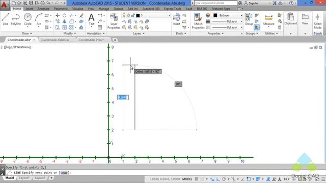 AutoCAD 2015 | Coordenada Absoluta смотреть онлайн