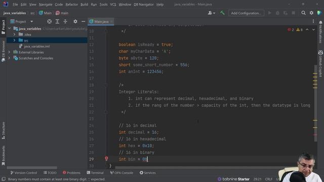 Java variables смотреть онлайн