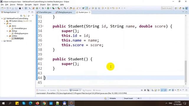 Return Values from Custom Dialog in JFrame смотреть онлайн