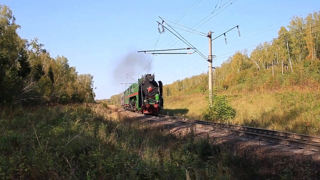 Паровоз П36-0071 с поездом Н. Новгород - Арзамас на перегоне Разъезд 296 км - Шониха 15.09.2023 г. смотреть онлайн