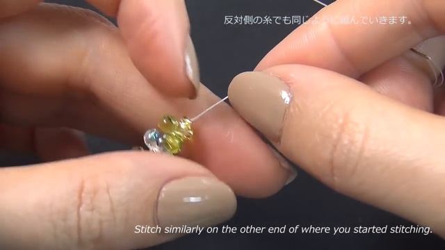 【Easy】How To Make A Lariat Necklace With Drop Beads Using Tubular Peyote Stitch.　ラリエットの作り方　ビーズステッチ