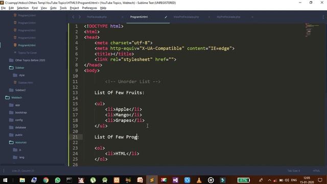 HTML 5 Lists Order And Unorder смотреть онлайн