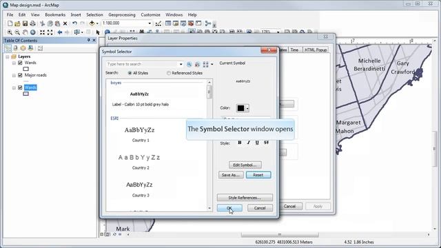 Adding labels to a layout in ArcMap смотреть онлайн