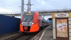 Отправление поезда ЭС1-051 "Ласточка" со станции Ростов-Главный, 17:18, 12.09.2021 г.