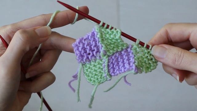 Knit Bandana \\ Garter Stitch Entrelac Triangle смотреть онлайн