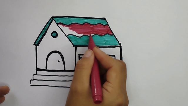House drawing, coloring and painting for kids, toddlers. Let's draw together. смотреть онлайн
