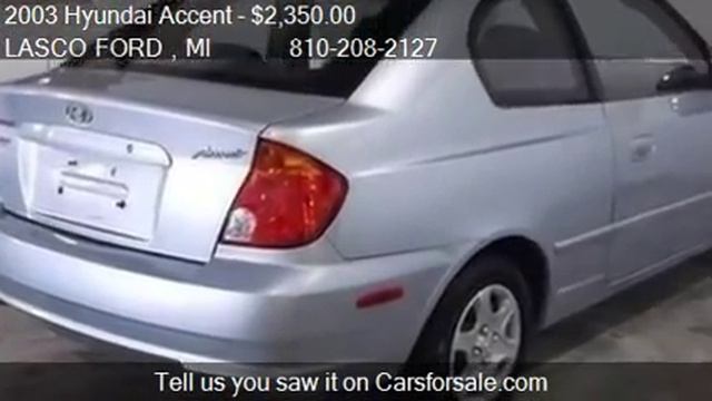 2003 Hyundai Accent GL - for sale in Fenton, MI 48430 смотреть онлайн