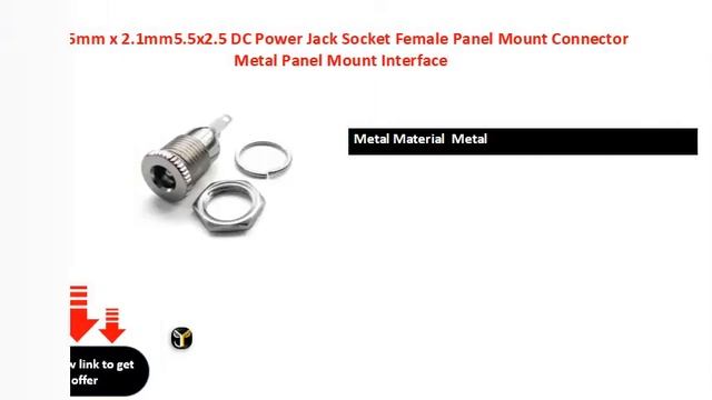 5.5mm x 2.1mm5.5x2.5 DC Power Jack Socket Female Panel Mount Connector Metal Panel Mount Interface смотреть онлайн