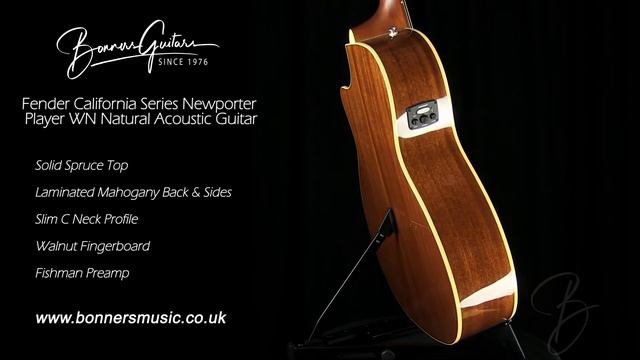 Fender California Series Newporter Player WN Natural Acoustic Guitar  Bonners Guitar Store