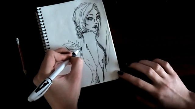 Девушка | Заполняем страничку СКЕТЧБУКА ♥| Draw girl | смотреть онлайн