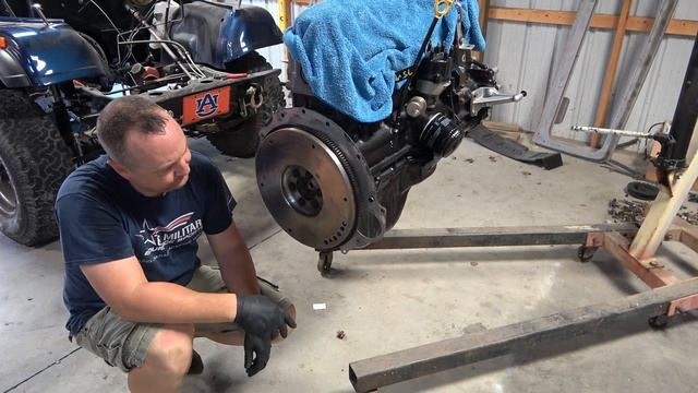 Jeep 4.6 Stroker pt 12: Engine Install Part 1 (XJ, TJ, CJ, YJ, LJ) Clutch Install смотреть онлайн