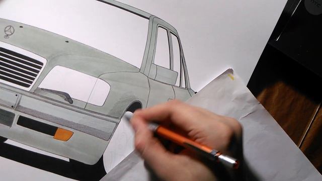 Рисуем Mercedes W124 E500 (Волчок) | How To Draw Mercedes E500 W124 | Car Drawing Mercedes W124 E50
