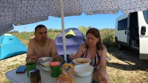 Отдых на Чёрном море с палаткой дикарями день первый.  Крым Вязовая роща август 2023г