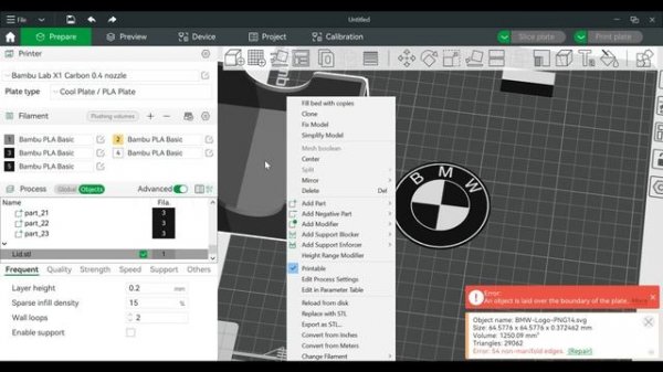 Bambu Studio Logo Import, Text Creation,  and Assembly Techniques.