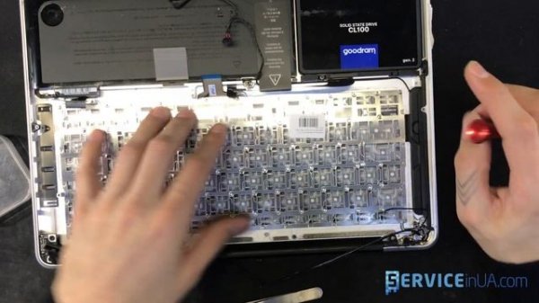 Замена клавиатуры, ремонт MacBook pro 13 2011 A1278/ macbook keyboard repair md101