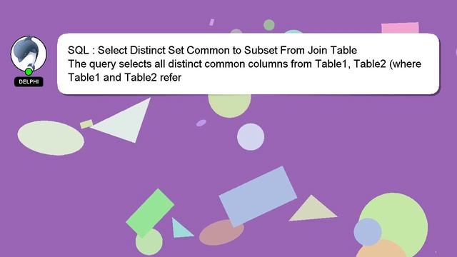 SQL : Select Distinct Set Common to Subset From Join Table смотреть онлайн