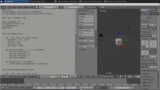 Control Blender objects remotely using Ice and python смотреть онлайн
