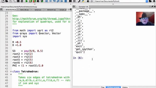 Tetravolumes with Python (demonstrates @property) смотреть онлайн