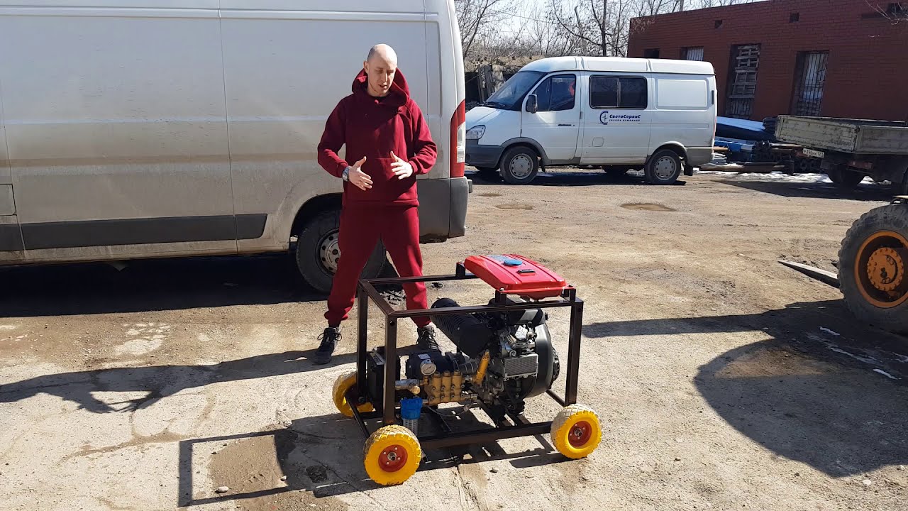 Установка высокого давления 500 бар с двигателем внутреннего сгорания смотреть онлайн