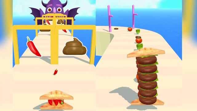 Angel and devil. New view in Sandwich Runner Android Gameplay. The upside-down world. Part 2 смотреть онлайн