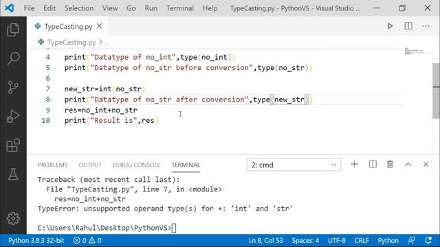 33- Type Casting Explicit Type Conversion in Python | Python Tutorial in Hindi смотреть онлайн
