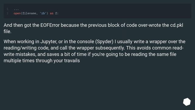 Why do I get "Pickle - EOFError: Ran out of input" reading an empty file? смотреть онлайн