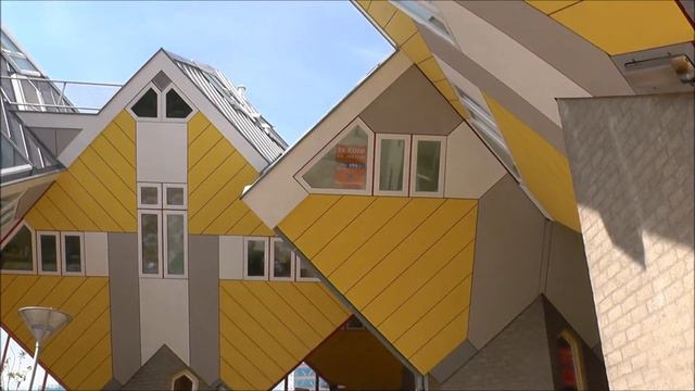 Yellow cube houses (kijk-kubus), Rotterdam, Netherlands смотреть онлайн