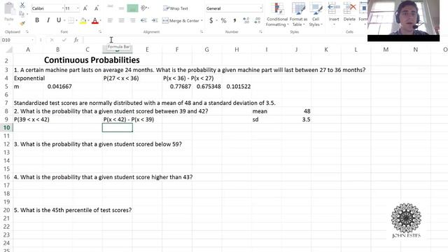 Continuous Random Variables in Excel смотреть онлайн