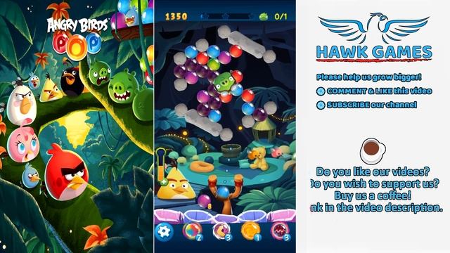 Angry Birds Stella POP Bubble Shooter Level 448 - Walkthrough, No Boosters смотреть онлайн