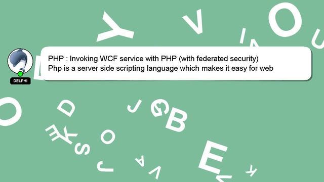 PHP : Invoking WCF service with PHP (with federated security) смотреть онлайн