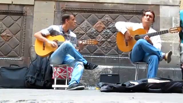 Flamenco Guitar Barcelona street music HD смотреть онлайн