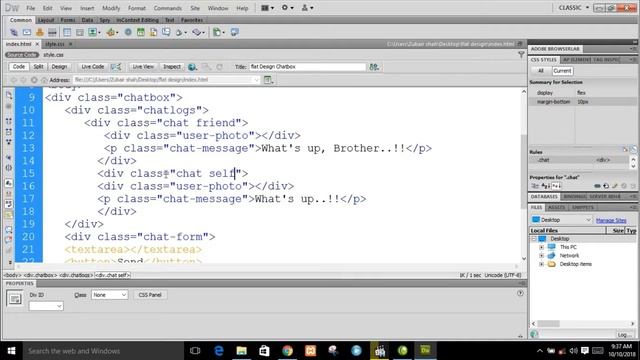 How to Design Flat Chat Box using HTML & CSS || Design Flat Chat Box || Urdu/Hindi смотреть онлайн