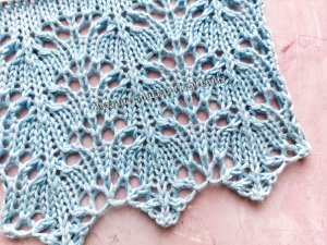 Очень простой и легкий ажурный узор спицами для вязания палантина, джемпера