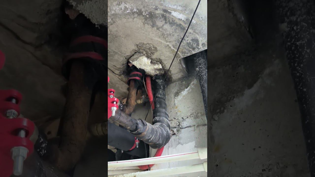 Замена труб хладо/теплоснабжения в рабочем отеле по техноллгии грувлок. Сочи.