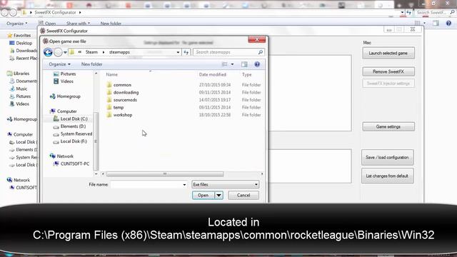 SweetFX Configurator tutorial for Rocket League (run game as admin) смотреть онлайн
