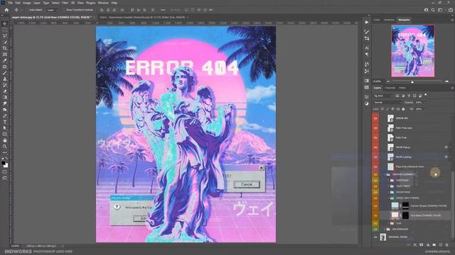 Vaporwave Retro Poster Photoshop Action Guide смотреть онлайн
