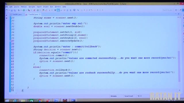 Adv. Java tutorials || JDBC|| Transaction Management Part-3 || By Ratan Sir смотреть онлайн