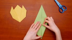 ТЮЛЬПАН из бумаги - ОРИГАМИ - легко!