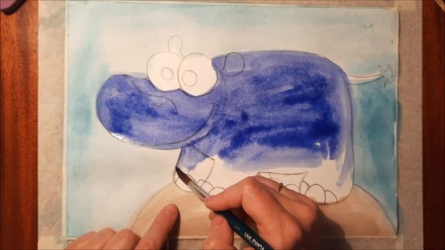 Рисуем по шагам бегемота по имени Василий смотреть онлайн