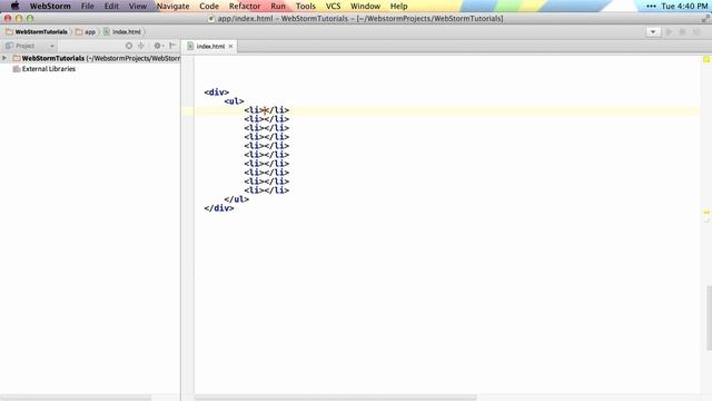 Autocompletion: Emmet - WebStorm Video Tutorial смотреть онлайн