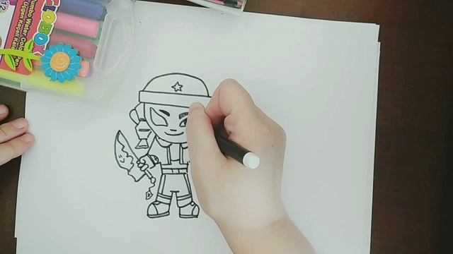 КАК НАРИСОВАТЬ BIBBI BRAWL STARS С ОРУЖИЕМ