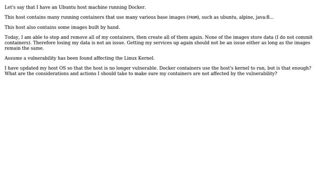 When a vulnerability has been found affecting Linux Kernel, what should I do with Docker? смотреть онлайн