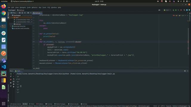 KEYLOGGER EM PYTHON QUE TIRA PRINT DA TELA - COMO FAZER смотреть онлайн