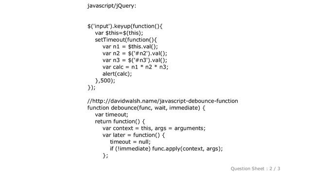 jQuery : How to implement debounce fn into jQuery keyup event? смотреть онлайн