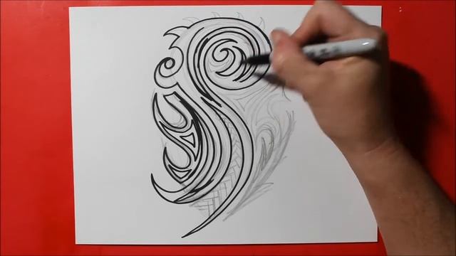 Tribal Abstract Arm Tattoo Design Sketch Idea | Large Upper Arm or Thigh Area смотреть онлайн