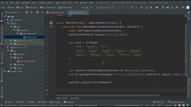 Spinner in Android Studio and Handle clicks on items using [ KOTLIN ] смотреть онлайн