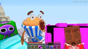 ? ЭПИЧНАЯ БИТВА: ФИОЛЕТОВЫЙ Лаки Блок vs РОЗОВЫЙ Лаки Блок в Майнкрафт! РАДУЖНЫЕ ДРУЗЬЯ ЧОКО